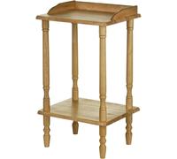 Premier Housewares Rubberwood Rectangle Console Table with Shelves Console Table Narrow Vintage Hall Table Telephone Table 62 X 36 X 29 Cm