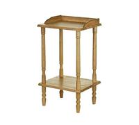 Premier Housewares Rubberwood Rectangle Console Table with Shelves Console Table Narrow Vintage Hall Table Telephone Table 62 X 36 X 29 Cm, Natural