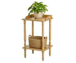 Premier Housewares Rubberwood Rectangle Console Table with Shelves Console Table Narrow Vintage Hall Table Telephone Table 62 X 36 X 29 Cm, Natural