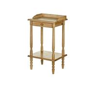 Premier Housewares Rubberwood Rectangle Telephone Table with Drawer, 62 x 36 x 29 cm