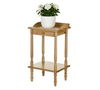 Premier Housewares Rubberwood Rectangle Telephone Table with Drawer, 62 x 36 x 29 cm, Marrón, Marrón