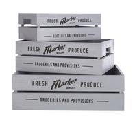 Premier Housewares Rustic Provisions Grey Crates - Set of 3