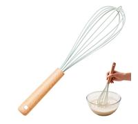 Premier Housewares Nova Sage Green Silicone Head Whisk With Round Wood Handle