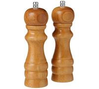 Premier Housewares Salt and Pepper Mills Grinders Rubberwood 6 inch Hevea Natural 10x5x17