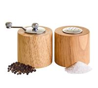 Premier Housewares Efficient Wooden Grinder Set Chrome Finished Mill and Shaker for Kitchen, Natural Colour Rubberwood, One Size