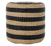 Premier Housewares Seagrass Pouffe/Stripes Design/Handwoven and Ecofriendly/Intricately Designed Outdoor Pouf Ottoman/Durable and Hardwearing/Dimensions are W40 x D40 x H40cm/ Weight 1.6