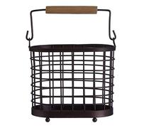 Premier Housewares Secured Base Utensil Holder, Metal, Brown, Regular