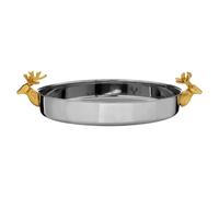 Premier Housewares Serving Platters Stainless Steel Tray Table Serving Trays With Handles Dinner Tray With Polished Finish Serving Dish 36 x 6 x 36