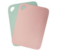 Premier Housewares Set of 2 Flexible Coloured Chopping Boards | Non-Stick Pink and Green Plastic Colour Coded Chopping Board Set | Set of 2 Cutting and Chopping Board for Kitchen