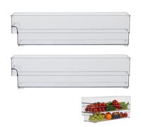 Interiors by PH Small Set Of Two Clear Fridge Bin Organizers, Clear