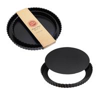 From Scratch Set Of Two Fluted Flan Tins - Black