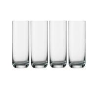 Premier Housewares Set Of 4 Clear Crystaline Hi Ball Water Drinking Glasses New