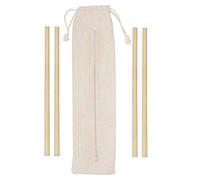 Premier Housewares Set Of 4 Straight Straws/Eco Friendly Glass Straw/Glass Straws For Drinking Water/Reusable Glass Straws Drinking/Bamboo Jumbo Straws/Wide Straws / W1 X D20 X H1cm
