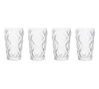 Premier Housewares Set of Four Clear Wine Glasses Vintage Embossed Pattern Versatile Glassware Elegant Glassware Timeless Elegance Ideal Dimensions 8x13x8