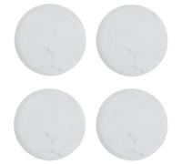 Premier Housewares Set Of Four Round White Marble Coasters Stylish Tabletop Accessories Planet Coasters Wooden Coasters Silver Coasters 12 x 8 x 13