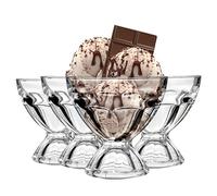 Premier Housewares Set Of Four Sundae Dishes | Durably Constructed Stable Sundae Glasses | Ample Space Glass Dessert Bowl | Round Design Ice Cream Cups | Compact Dishes