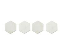 Premier Housewares Set of Four White Marble Hexagonal Coasters