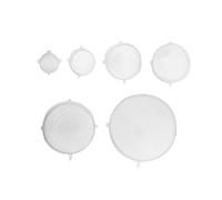 Premier Housewares Set of Six Silicone Lids Clear Silicone Stretch Lids For Kitchen Storage Containers, Various Sizes for Airtight Sealing, Durable, 20 x 3 x 20 cm