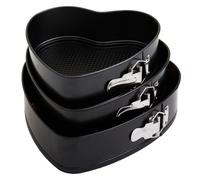 Maison By Premier Heart Shaped Springform Cake Tins Set Of 3, Black