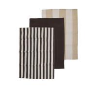 Premier Housewares Set Of Three Stripe Tea Towels | Cotton Kitchen Towels