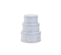 Premier Housewares Set of Three White Marble Effect Storage Tins