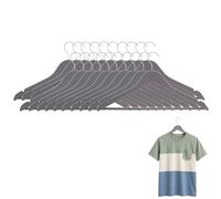 Orsina Set Of 20 Matte Grey Clothes Hangers, Sturdy Plastic Hangers With Shoulder Notches