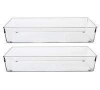 Premier Housewares Set Of Two Large Clear Plastic Kitchen Organisers Kitchen Drawer Lid Organizer Over The Door Bathroom Organizer 20 x 8 x 41