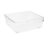 Premier Housewares Set of Two Large Kitchen Organisers Clear Plastic Pantry and Kitchen Storage Lid Organizer Makeup Drawer 41 x 20 x 8