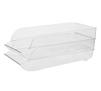 Premier Housewares Set Of Two Stackable Fridge Bins Keep Your Refrigerator Organized Overdoor Storage Makeup Organizer Lid Organizer 10 x 35 x 15cm