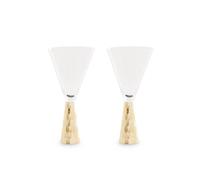 Premier Housewares Set of Two Wine Glasses with Gold Finish Stem Elegant Clear & Gold Glassware Drinking Glasses Champagne Glasses Cocktail Glasses 10x20x10