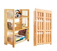 Premier Housewares Shelving Unit Modern Garage Storage 3 Tier Shed Shelving Folding Bathroom Organiser Racking Storage Shelving Unit 96h X 70w X 30d, Natural