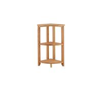Orsina Sustainable 3 Tier Wooden Corner Shelf Unit, Compact Wooden Display Shelf, Luxurious Warm-Toned Shelving