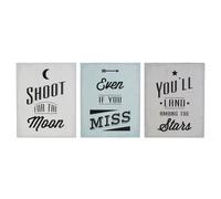 Premier Housewares Shoot For The Moon Wall Plaque - Set of 3