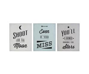 Premier Housewares Shoot For The Moon Wall Plaque - Set of 3