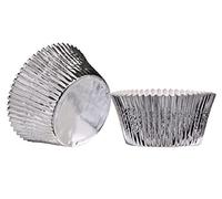 Premier Housewares Silver 40 Pieces Large Cupcake Cases Perfect For Baking Greaseproof Cup Cake Cases Shiny Finish Ideal For Parties And Birthdays 10 x 10 x 5