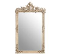 Premier Housewares Silver Frame Wall Mirror For Bedroom / Hallway / Living Room Luxurious and Fancy Antiquated Look w76 x d13 x h125cm