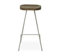 Premier Housewares Silver Metal Frame Bar Stool Pedestal Base Bar Stool With Foot Rest/Breakfast Bar Stools/Adustable/Stool / W44 x D47 x H78cm.