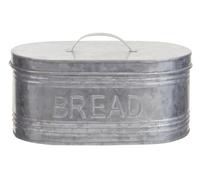 Premier Housewares Silver Oval Bread Bin Stylish and Functional Galvanized Steel Storage Coffee and Tea Containers Red Storage Jars Canisters Sets For The Kitchen 20 x 15 x 32