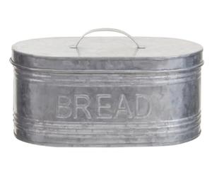 Premier Housewares Silver Oval Bread Bin Stylish and Functional Galvanized Steel Storage Coffee and Tea Containers Red Storage Jars Canisters Sets For The Kitchen 20 x 15 x 32
