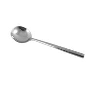 Premier Housewares Silver Soup Spoon/ Spoons Cutlery For Lunch / Dessert Stainless Steel Modern Design Silverware w3 x d2 x h17cm