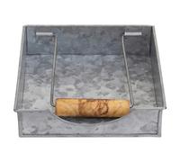 Premier Housewares Silver Tissue Tray with Raised Edges and Spring-Infused Holder Stylish and Spacious Metal Rectangular Tray for Tissues 20 x 6 x 20