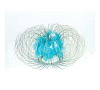 Premier Housewares Silver Wire Blue Table Lamp