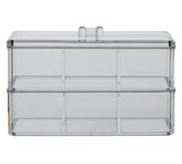 Premier Housewares Six Compartment Clear Plastic Cosmetics Organiser Makeover Organizer Makeup Drawer Organizer Lid Organizer 14 x 23 x 10