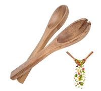 Premier Housewares 1104580 Salad Servers Salad Bowl & Servers Salad Tongs Wooden Tongs Wooden Fork Small Wooden Spoon bamboo Tongs 26 cm x 3 cm x 2 cm