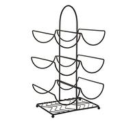 Premier Housewares Sleek Black Powder Coat 6 Bottle Wine Rack | Modern Design Bottle Rack For Cupboard | Durable Wine Rack For Kitchen | Non Corrosive Wine Holder For Parties