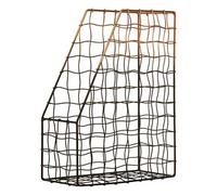 Premier Housewares Sleek Magazine Holder, Metal, Gold/Black, Regular