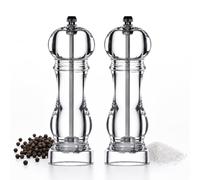Premier Housewares Small Acrylic Salt and Pepper Mill Set | Easy to Use