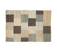 Premier Housewares Small Box Design Rug, Cotton, Wool Bedroom Rug, Handcrafted, Aesthetic Hemmed Finish, Childrens Rug, Muted Color Palette, Tribal Inspired Design, W180 x D120 x H1cm, Weight 6.1.