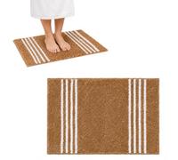 Premier Housewares Small Camel Bath Mat | Non-Slip, Modern Stripe Design