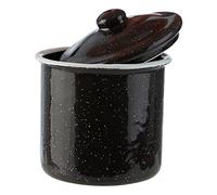 Premier Housewares Small Canister Tea Coffee And Sugar Jar Basic Black Kitchen Storage Jar Perfect For Storing Spices Biscuits Ground Coffee 9 x 10 x 9